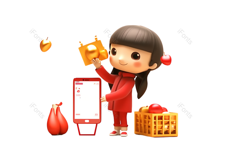 卡通图片,春节元素,儿童PNG,插画免抠素材